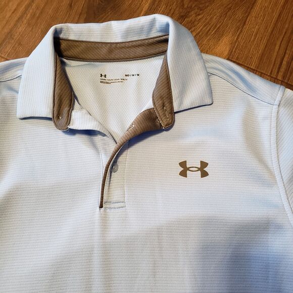 Under Armour Blue Polo Style Collared Shirt Men's Sz M - Picture 3 of 6